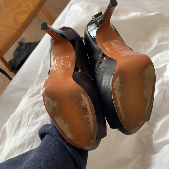 Lanvin en bleu black open toe heels with cutouts - Picture 3 of 9